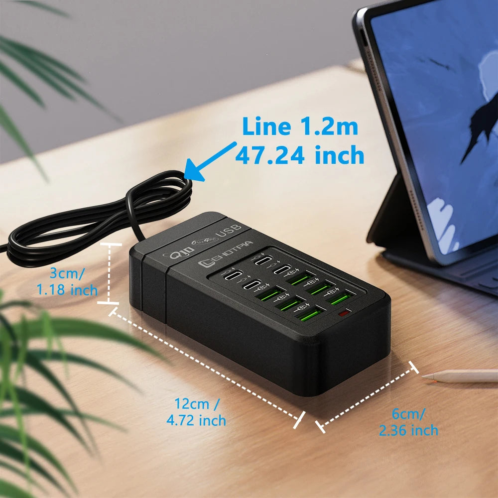 Adaptateur de Voyage Multiprise USB 10 Ports