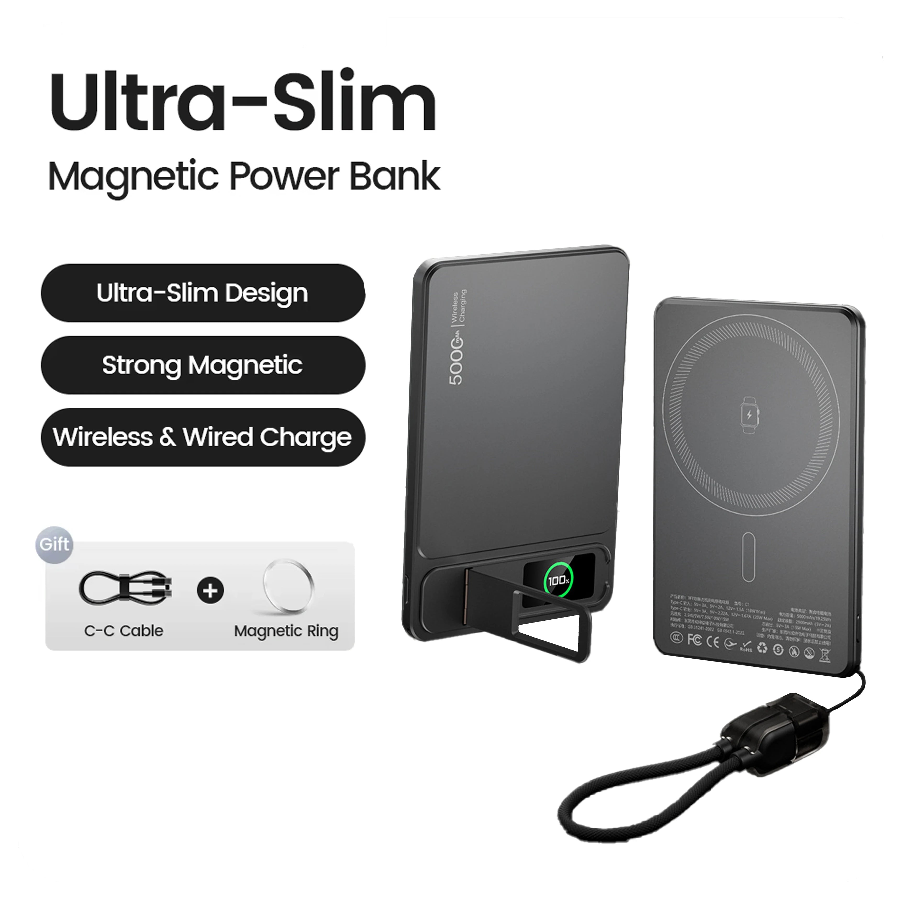 Powerbank Magnétique Sans Fil MagSafe 10000mAh