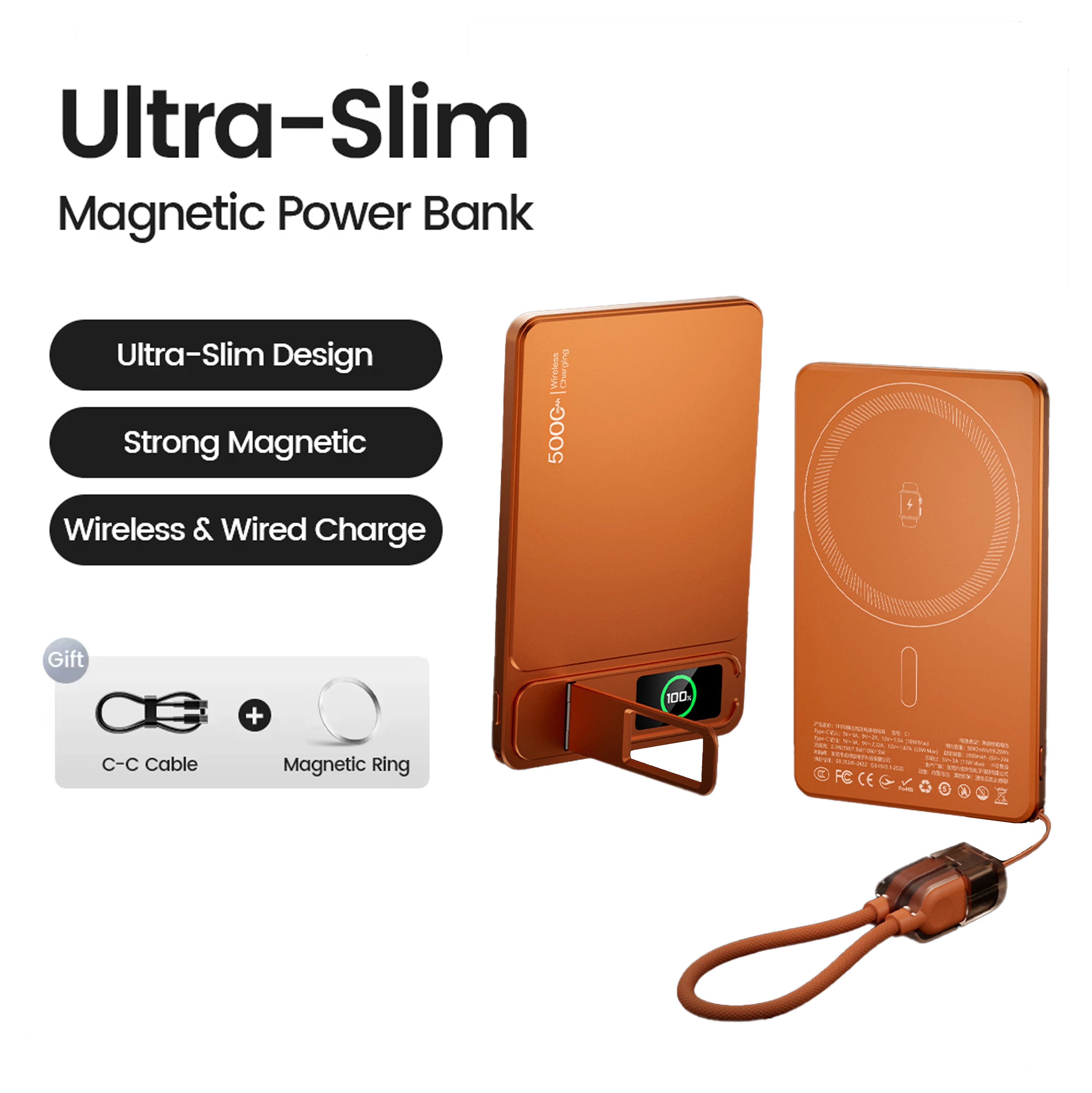 Powerbank Magnétique Sans Fil MagSafe 10000mAh