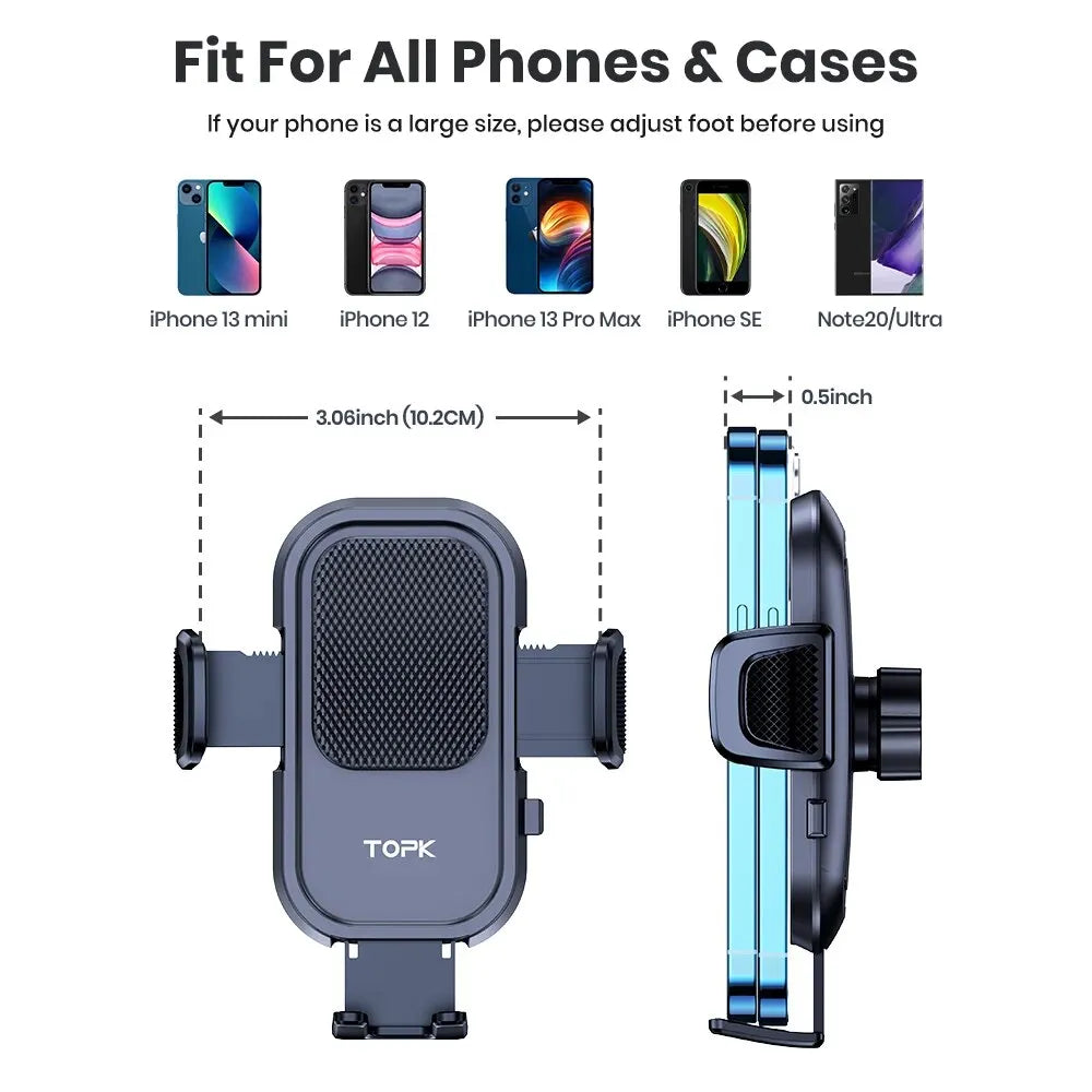 Support téléphone TOPK ventouse pour tableau de bord