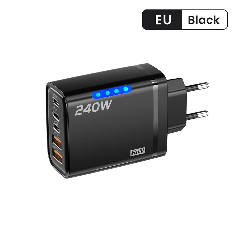 Chargeur Secteur GaN 240W Charge Rapide Multi-Ports
