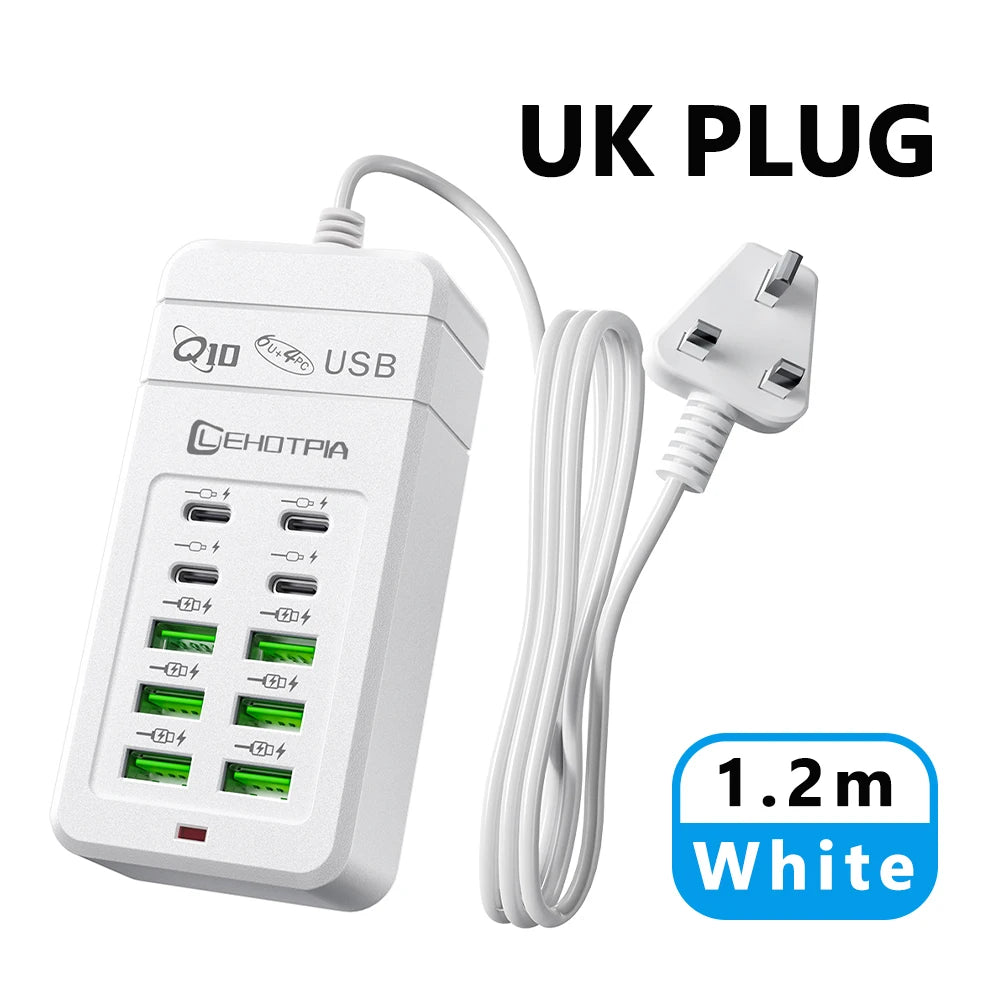 Adaptateur de Voyage Multiprise USB 10 Ports