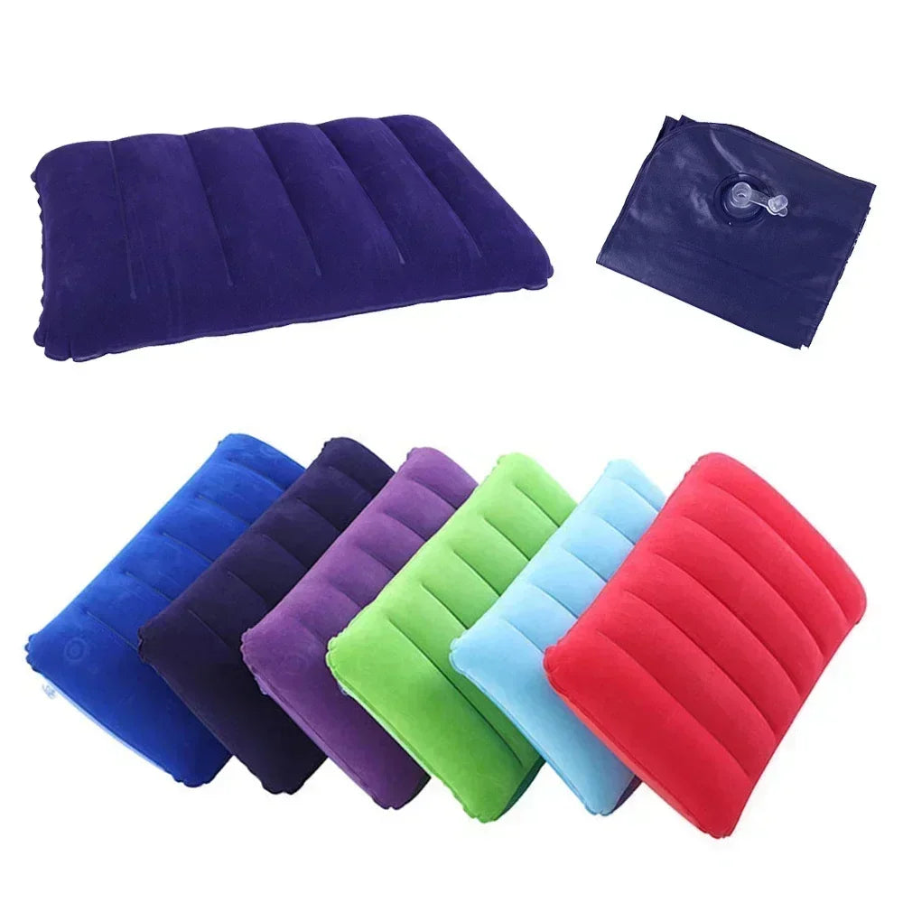 Coussin gonflable pliable pour avion et camping
