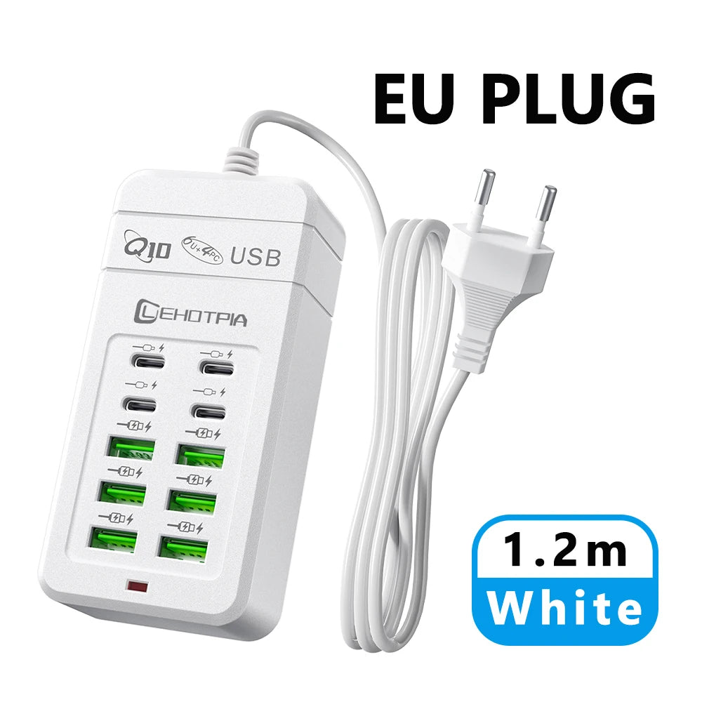 Adaptateur de Voyage Multiprise USB 10 Ports