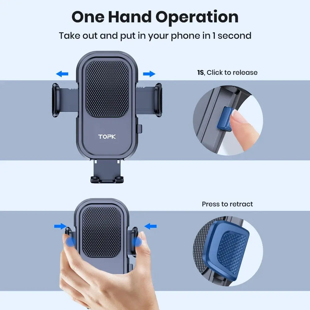 Support téléphone TOPK ventouse pour tableau de bord