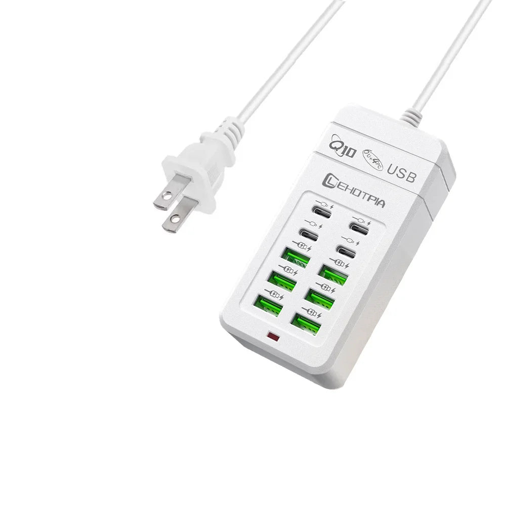 Adaptateur de Voyage Multiprise USB 10 Ports