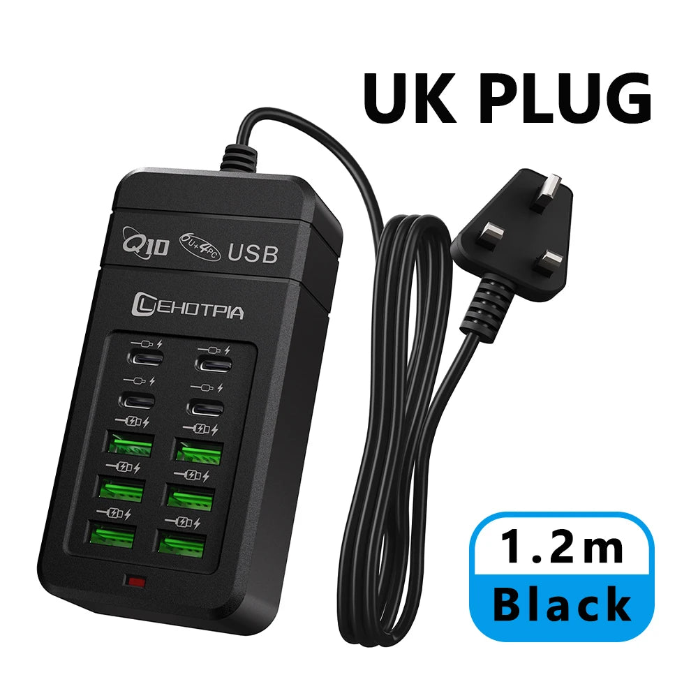 Adaptateur de Voyage Multiprise USB 10 Ports