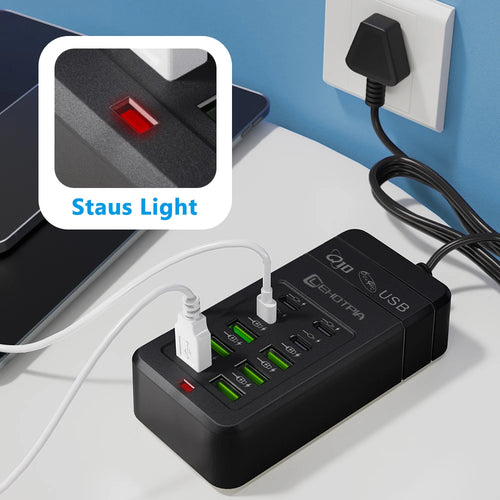 Adaptateur de Voyage Multiprise USB 10 Ports