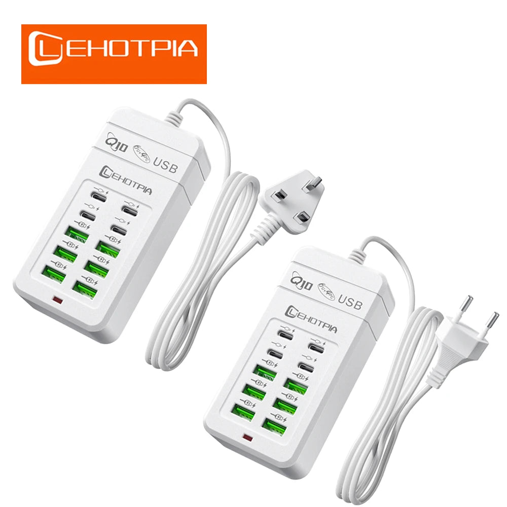 Adaptateur de Voyage Multiprise USB 10 Ports