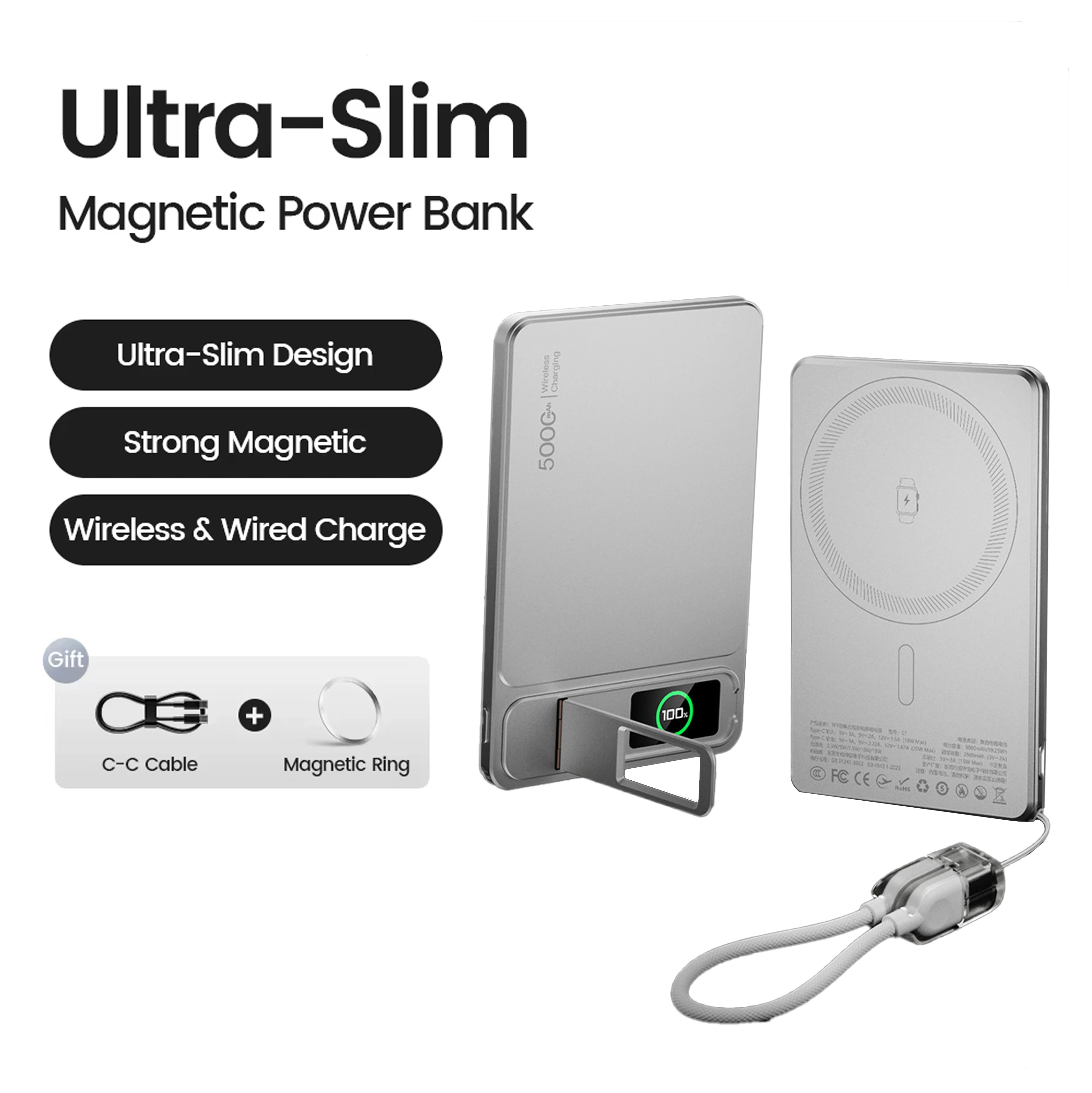 Powerbank Magnétique Sans Fil MagSafe 10000mAh