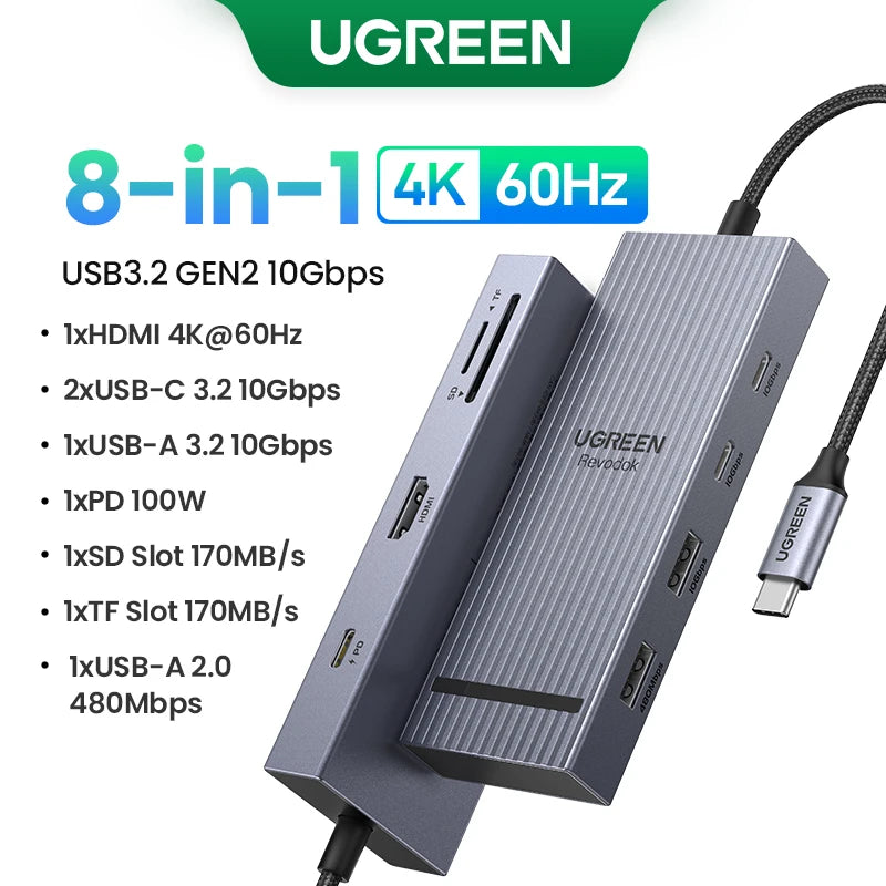 Hub USB-C UGREEN 10Gbps HDMI 4K60Hz PD100W
