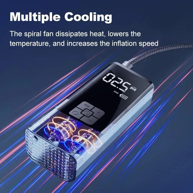 Gonfleur de pneu électrique sans fil avec éclairage LED